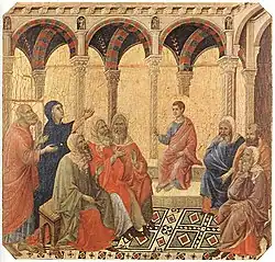 Disputation with the Doctors, Duccio di Buoninsegna, c. 1308–1311, tempera on wood