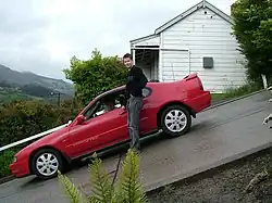 A car standing on Baldwin Street, Dunedin, New Zealand