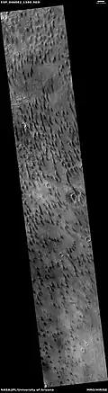 Dunes in Newton (Martian crater), as seen by HiRISE under HiWish program
