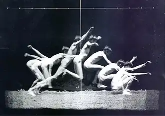 "History of a Jump" (1884) Marey wheel photograph, Philadelphia Museum of Art