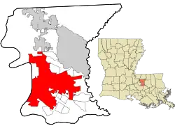 Map: East Baton Rouge Parish Louisiana incorporated and unincorporated areas
