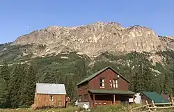 Gothic Mountain, with buildings part of the Rocky Mountain Biological Laboratory
