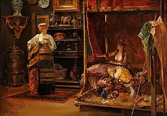 In the artist's studio, 1913