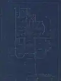 Blueprint of Libbey House detailing first floorplan, 1895