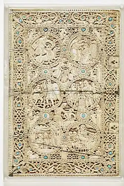 Byzantine interlaces on the cover of the Melisende Psalter, 1131-1143, ivory, British Library [6]