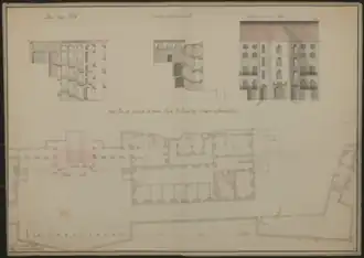 Proposal to redesign the staircase tower in the main building from Johannes Seiz with commentary by Balthasar Neumann (1749)(Landeshauptarchiv Koblenz 702 142)