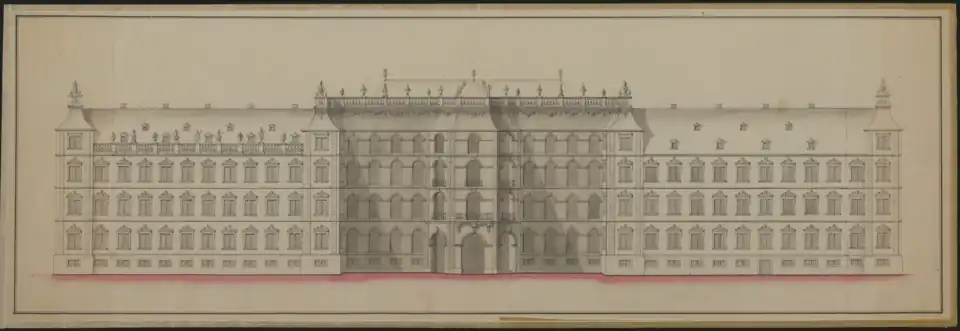 Facade redesign proposal by Johannes Seiz (1776)(Landeshauptarchiv Koblenz 702 144)