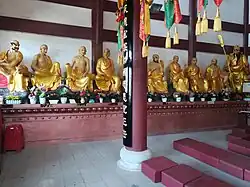 Statues of Eighteen Arhats at Lingsheng Temple in Hunan, China.