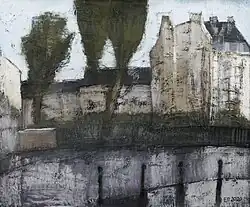 Paris after rain. 2020. Paper, acrylic paint, pastel