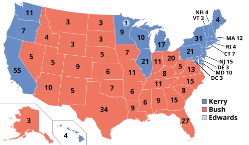 Results for the 2004 United States presidential election