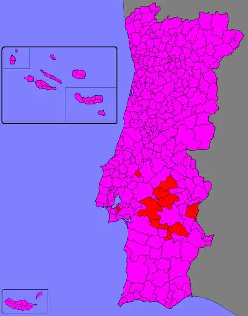 Strongest candidate by municipality.
