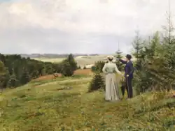 Sommerdag i August. Motiv fra Bakkerne ved Hjortekjærshuse, oil on canvas, c.1893