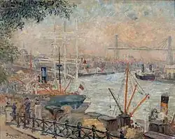 "The Port of Nantes," oil painting created in 1914 by Émile Dezaunay [fr], Museum of the Dukes of Brittany.