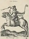 Crimean Tatar horseman. Engraving by Abraham de Bruyn (1575)