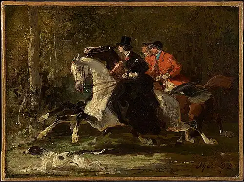 Equestrians (1840–55), oil on canvas, 9 1/2 x 12 3/4 in. (24.1 x 32.4 cm), Clark Art Institute