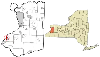 Location in Erie County and the state of New York