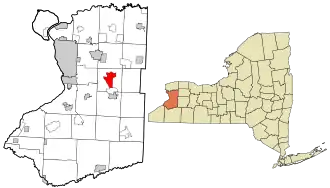 Location in Erie County and the state of New York