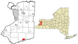 Location in Erie County and the state of New York