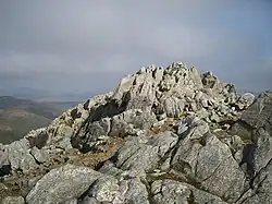 Photographs of jagged, pale grey rocks.