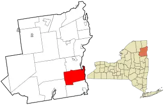 Location in Essex County and the state of New York