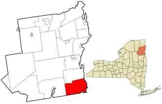 Location in Essex County and the state of New York