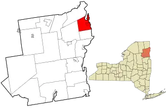 Location in Essex County and the state of New York