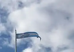 A Nordic cross flag used in Vormsi
