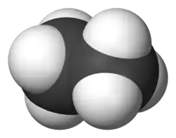 Spacefill model of ethane