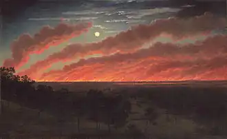 Eugene von Guerard, Bush fire between Mount Elephant and Timboon, 1857