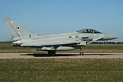 A Eurofighter Typhoon FGR4 of No. 11 Squadron at RAF Coningsby in 2012.