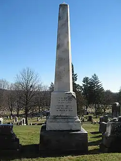 Smyser's obelisk was laid over by Union troops.
