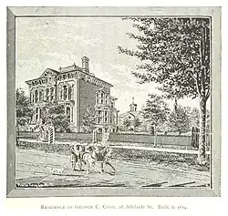 George C Codd House in 56 Adelaide built in 1874 and designed by Mortimer L Smith, was demolished in 1950s.