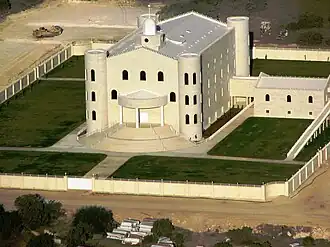 The main temple of the YFZ Ranch – FLDS Church in Eldorado, Texas, in 2006