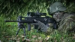 A Lithuanian soldier with a SCAR-H PR (Precision Rifle)