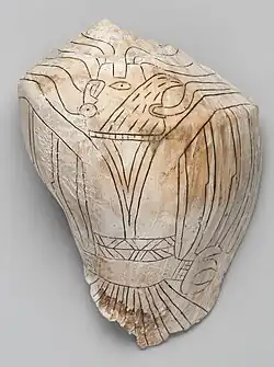 "Falcon warrior" shell cup, from the Spiro Mounds, eastern Oklahoma, 1200-1500