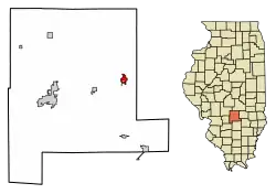 Location of St. Elmo in Fayette County, Illinois.