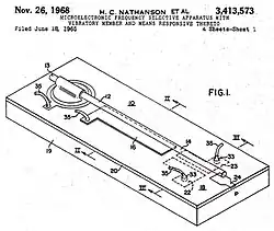 Figure of first MEMS device from U.S. patent 3413573