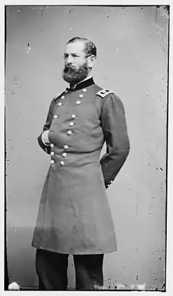Major General Fitz John Porter standing, with most of body shown (taken sometime between 1855–1865)