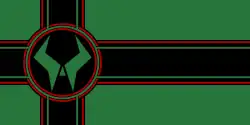Flag of Latveria, a fictional nation within the Marvel Comics universe