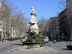 Font de Diana (1919), of Venanci Vallmitjana, Gran Via with Roger de Llúria.