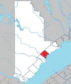 Location within La Haute-Côte-Nord RCM