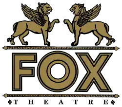 Two griffins facing each other over the words "FOX THEATRE"