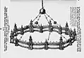 artistic drawing of wheel chandelier