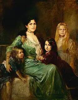 Porträt der Familie des Künstlers, Friedrich August von Kaulbach, oil on canvas, c. 1907