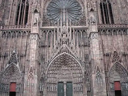 Detail of the west front of Strasbourg Cathedral