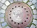 Drain cover belonging to the town of Güstrow