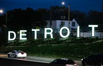The Detroit Sign was installed in advance of the draft
