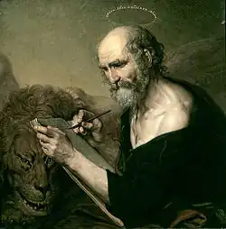 Saint Mark the Evangelist Icon from the royal gates of the central iconostasis of the Kazan Cathedral in Saint Petersburg, 1804