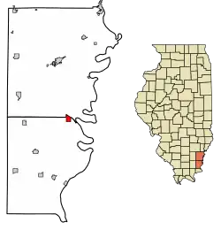 Location of New Haven in Gallatin County, Illinois.