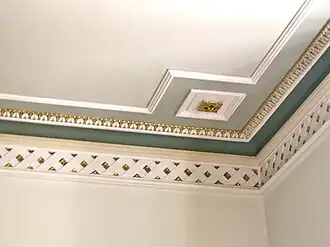 Garthmyl Hall Gilded ceiling decoration